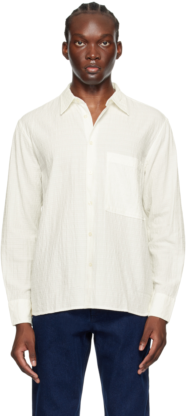 White Square Pocket Shirt by Universal Works on Sale