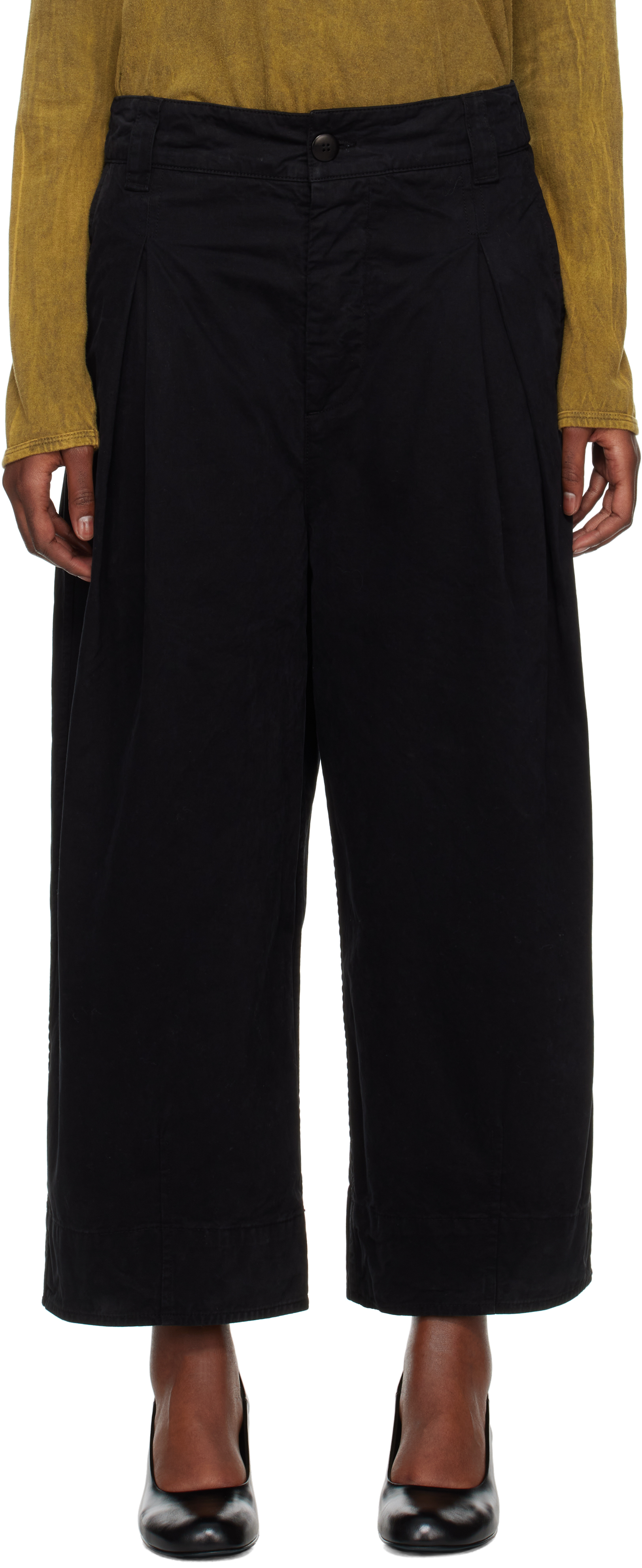 Shop Toogood Black 'the Etcher' Trousers In Work Twill Flint