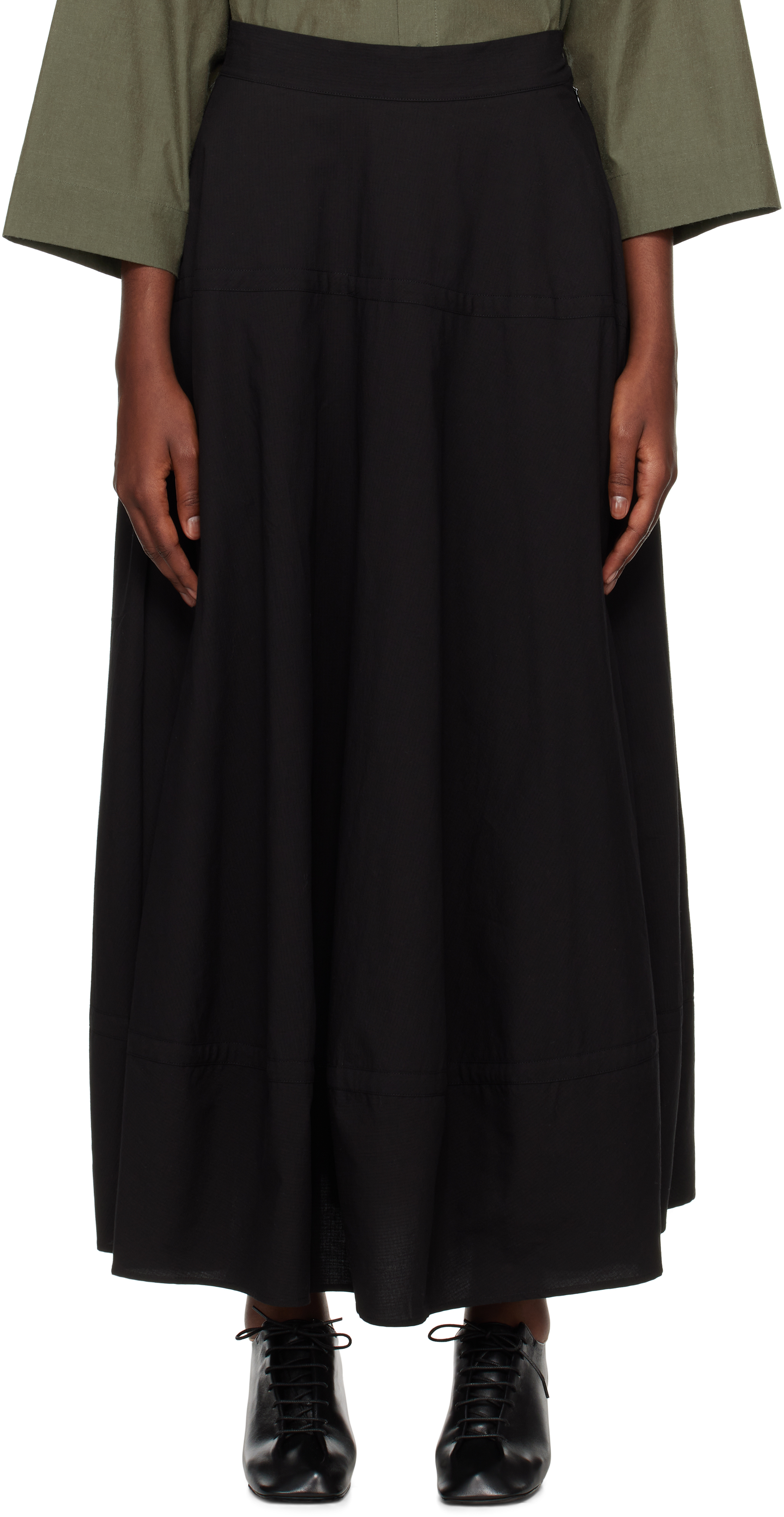 Black 
The Parachutist
 Midi Skirt