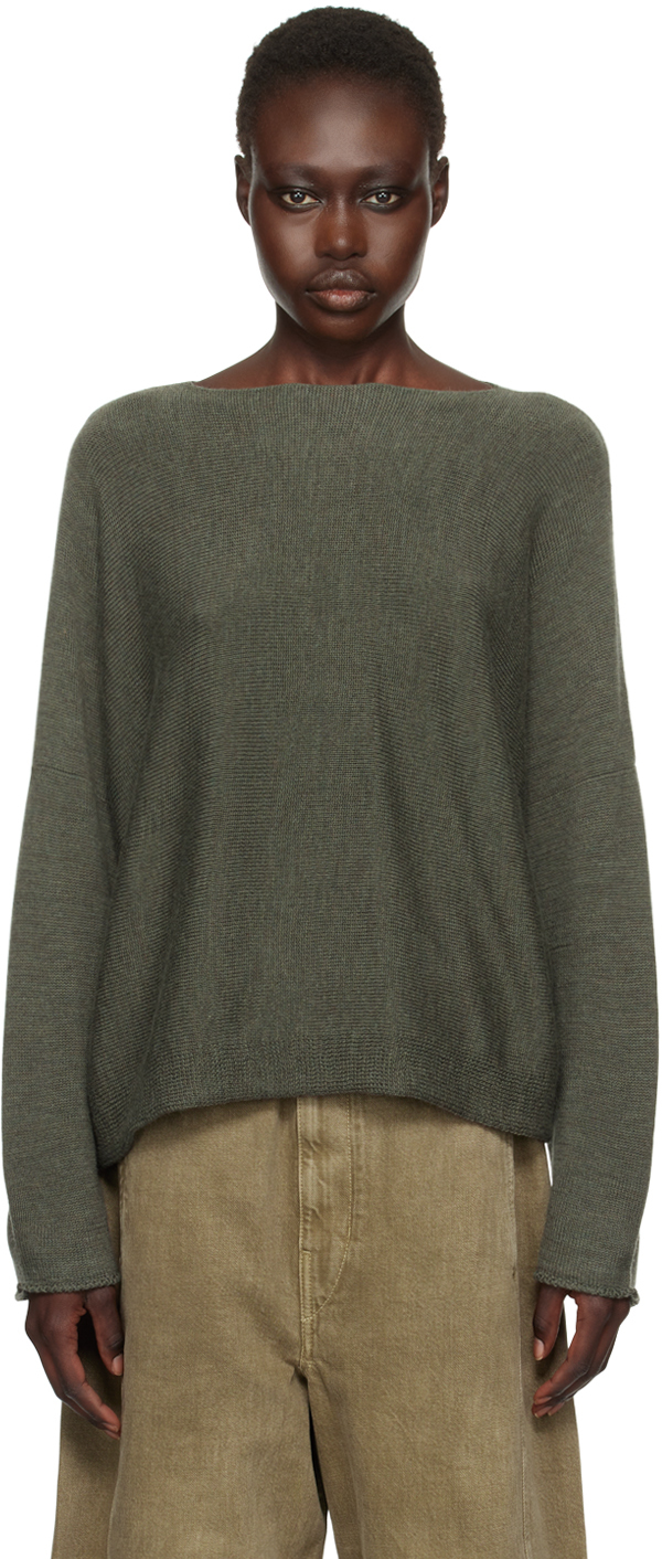 Shop Toogood Green 'the Crofter' Sweater In Merino Wool Olive