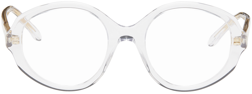 Loewe Transparent Round Glasses In Crystal