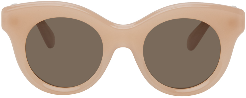 Shop Loewe Pink Tarsier Sunglasses In Shiny Pink / Brown