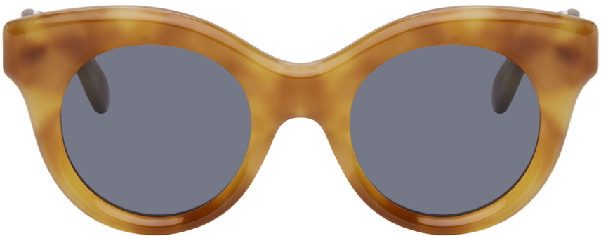 Loewe Brown Round Sunglasses In Orange