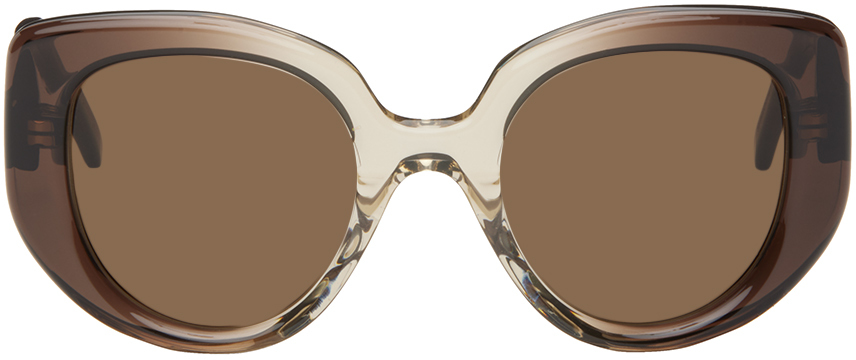 Shop Loewe Brown Butterfly Sunglasses In Dark Brown/other / B