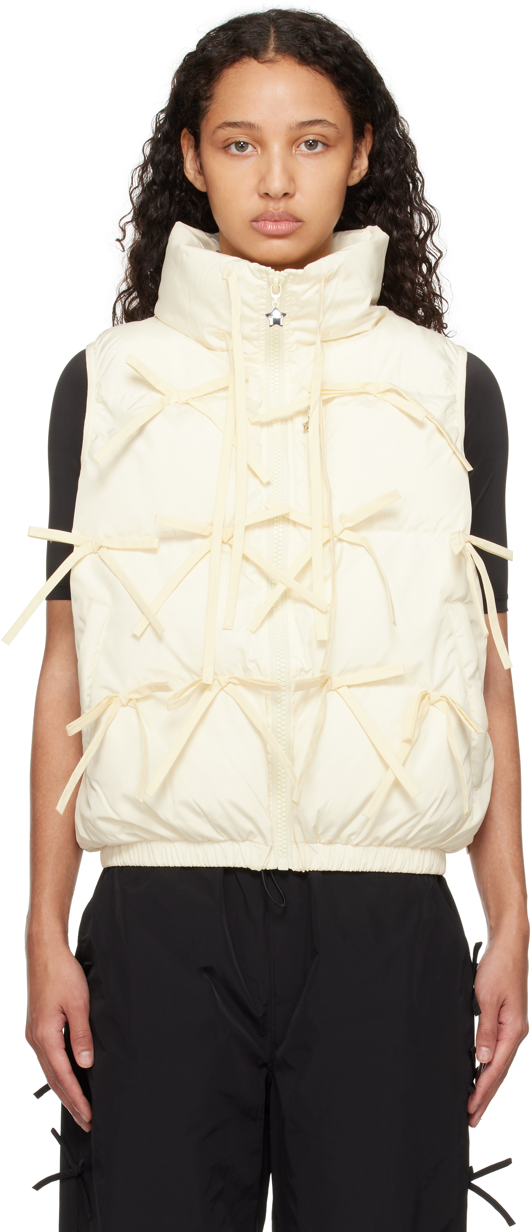 Shop Sandy Liang Off-white Patro Vest In 081 Ivory