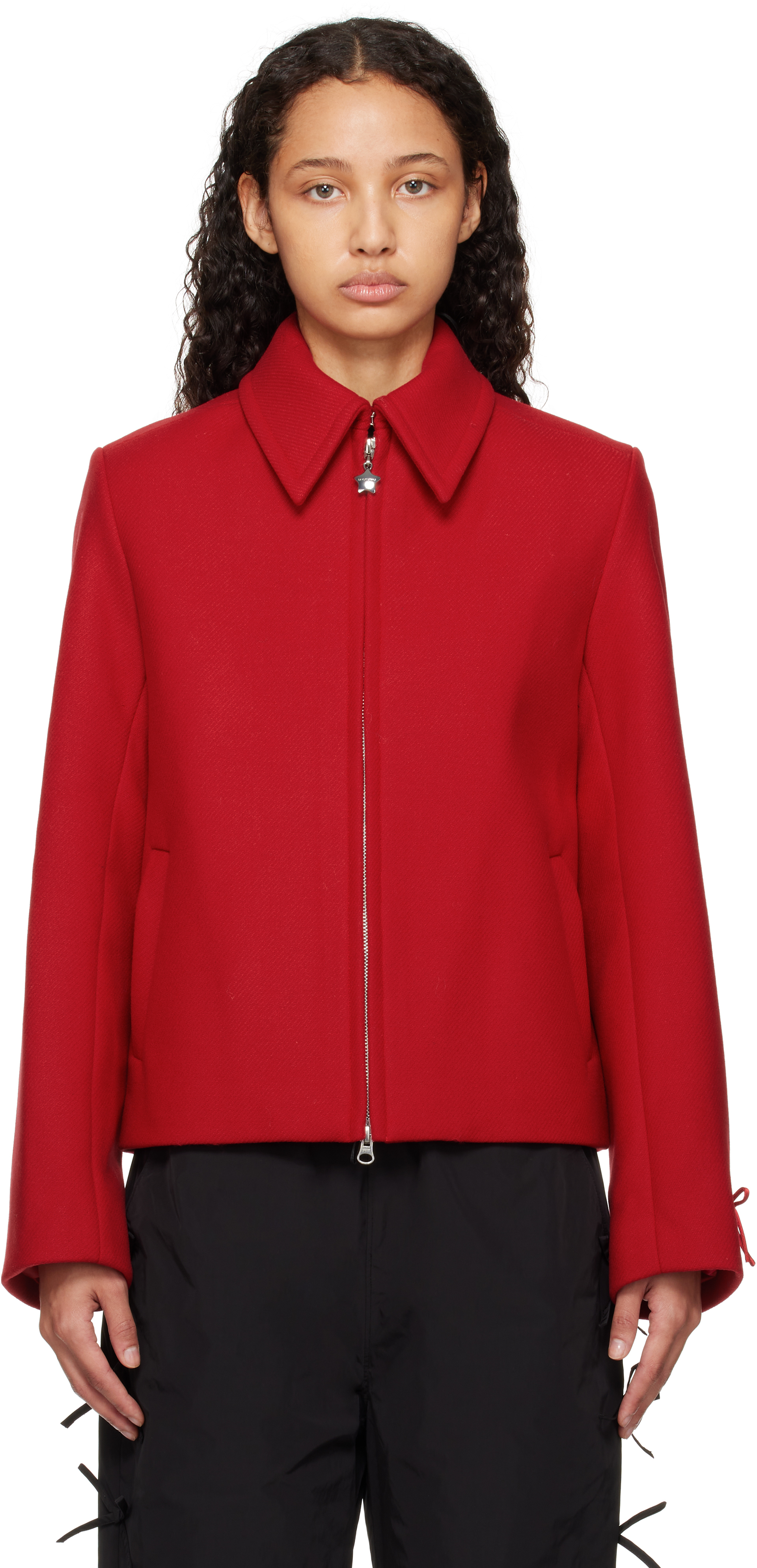 Shop Sandy Liang Red Helsa Jacket In 616 Red