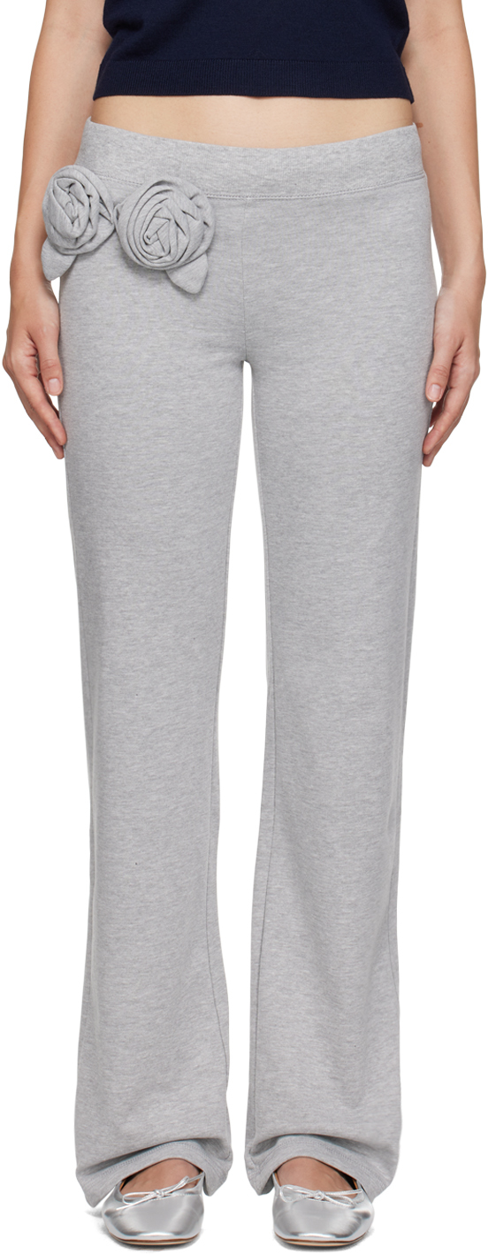 Shop Sandy Liang Gray Hilton Sweatpants In 035 Heather Grey