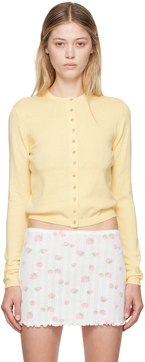 Shop Sandy Liang Yellow Gal Cardigan In 770 Peardrop