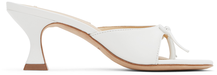 Shop Sandy Liang Ssense Exclusive White Thong 60 Mules In Optic White