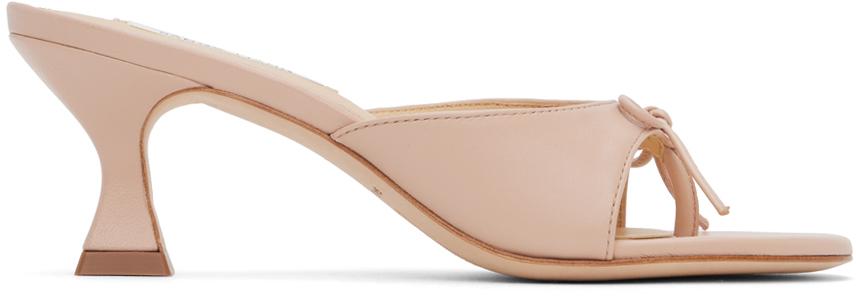 Shop Sandy Liang Ssense Exclusive Pink Thong 60 Mules In Ballet