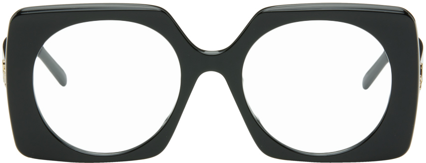 Shop Loewe Black Square Glasses In Shiny Black
