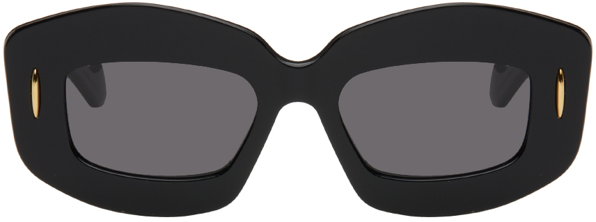 Shop Loewe Black Screen Sunglasses In Shiny Black /smoke