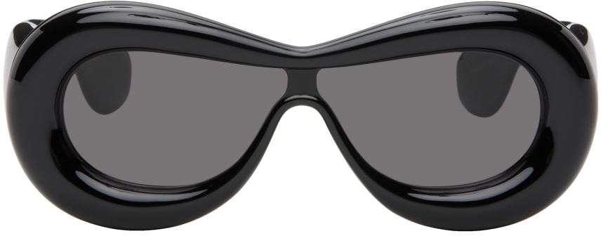 Loewe Black Inflated Sunglasses In Shiny Black /smoke