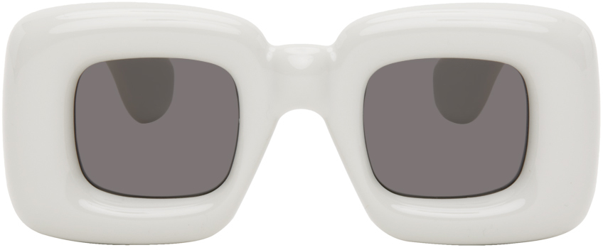 LOEWE White Inflated Rectangular Sunglasses