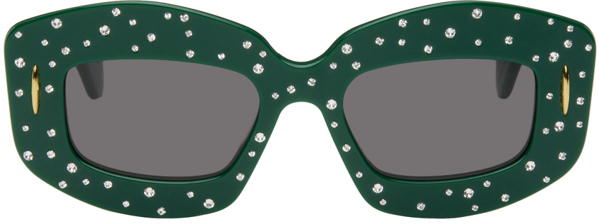 Green Smooth Pavé Screen Sunglasses