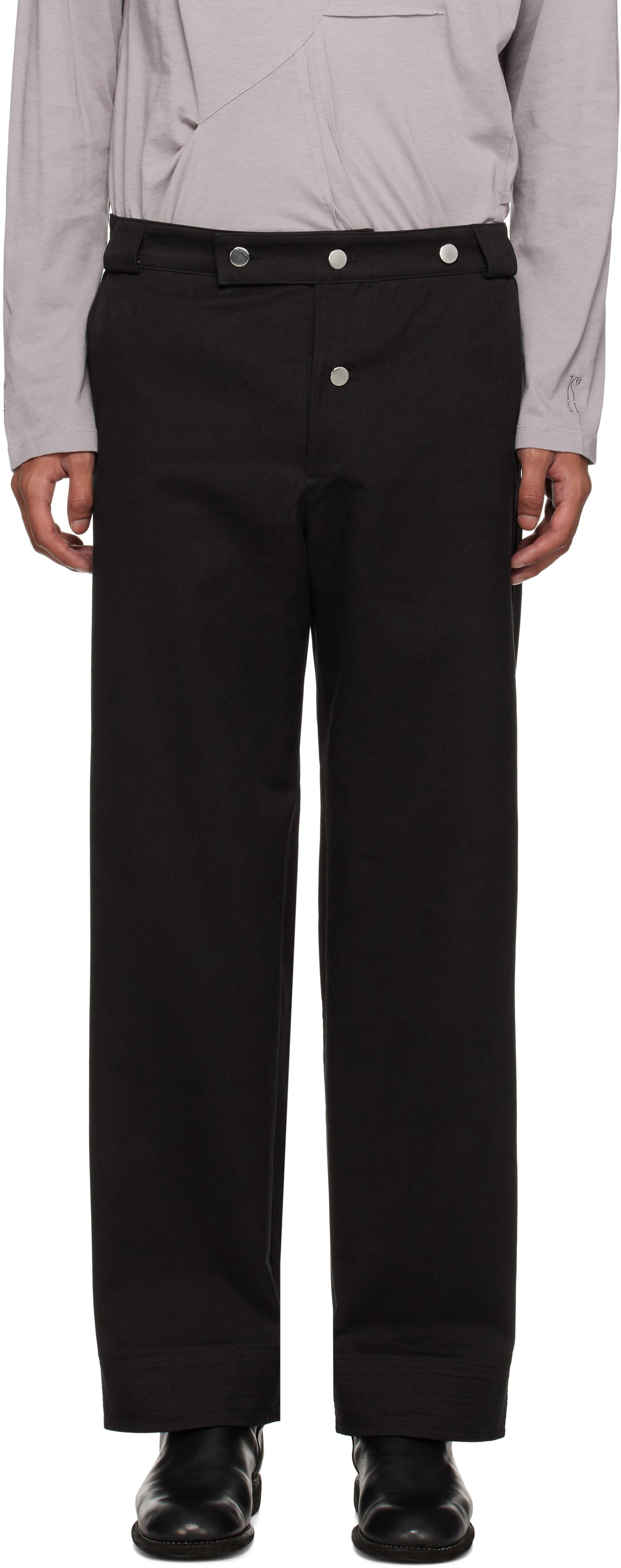 Black Simple Workwear Trousers