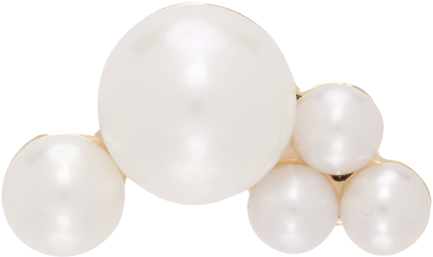 Sophie Bille Brahe White Embrassée Cinq Single Earring In 14k Yg Pearls