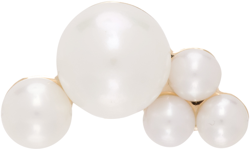 White Embrassée Cinq Single Earring