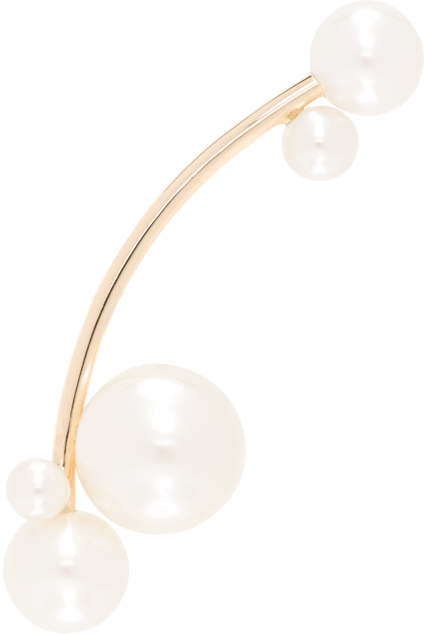 Sophie Bille Brahe Gold Stellari Single Earring In 14k Yg Pearls