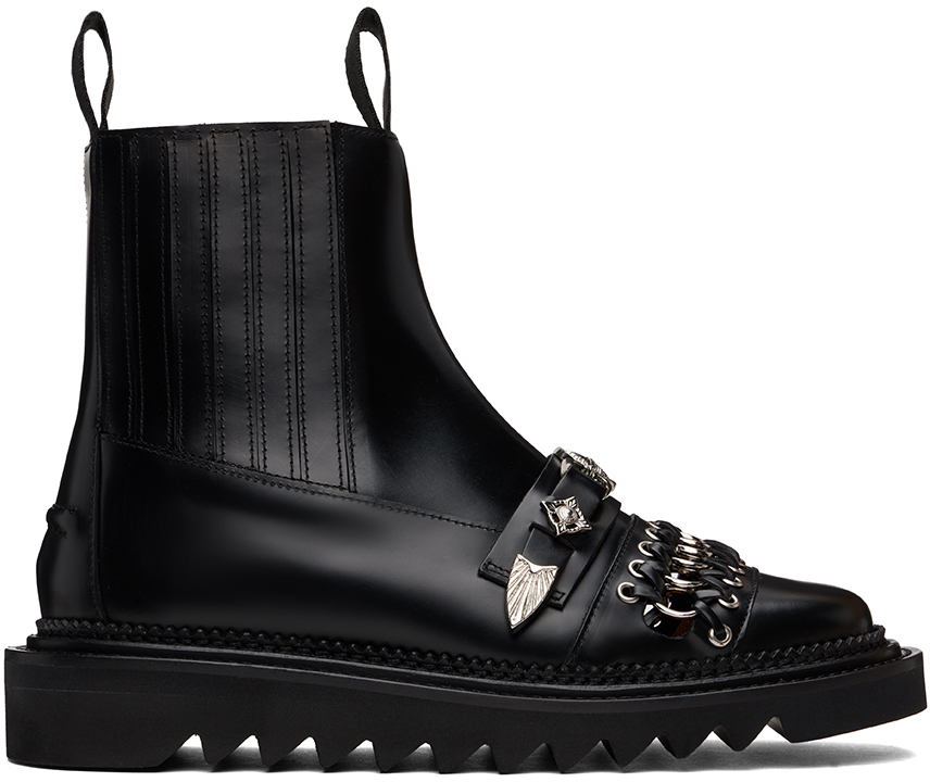 Shop Toga Virilis Black Leather Chelsea Boots