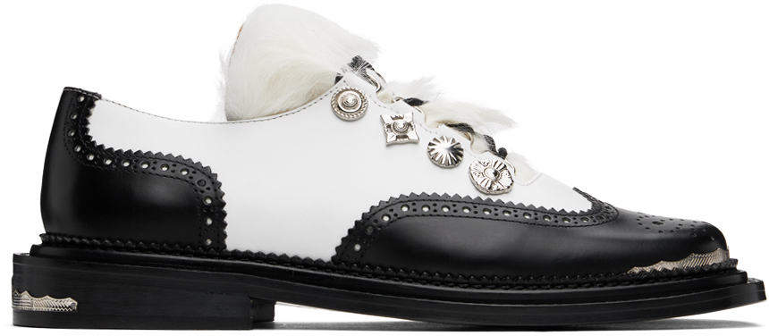 Shop Toga Virilis Black & White Leather Derbys