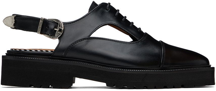 Shop Toga Virilis Black Polished Oxfords