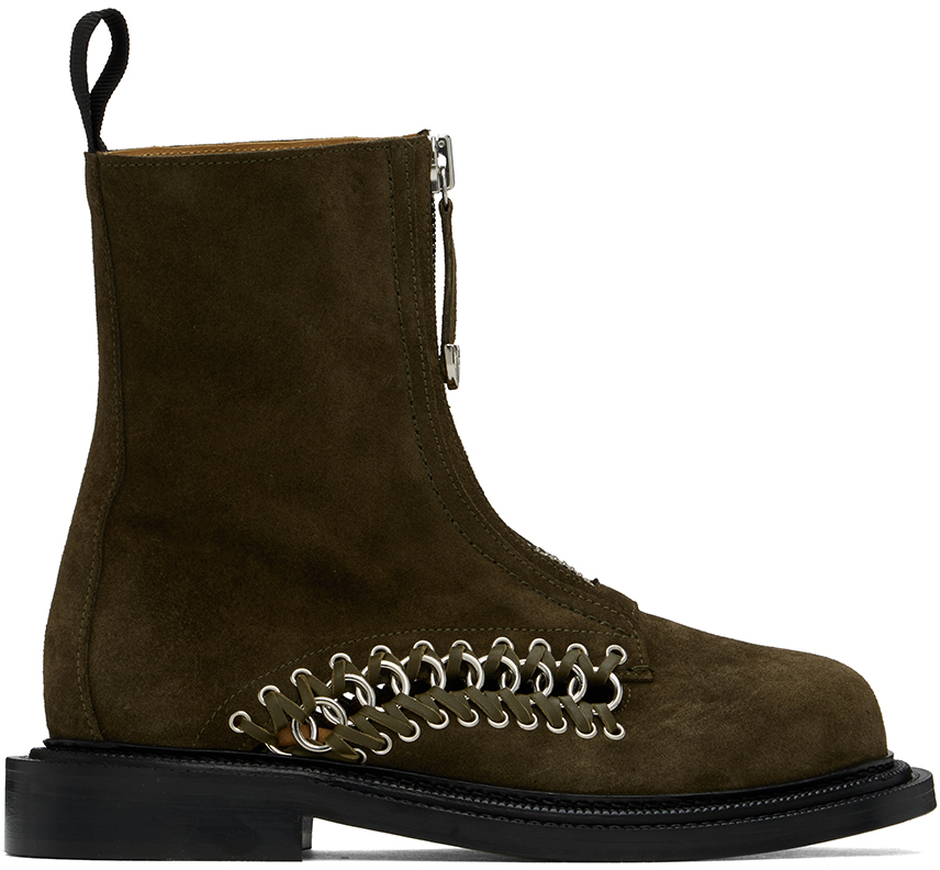 TOGA VIRILIS KHAKI SUEDE BOOTS 