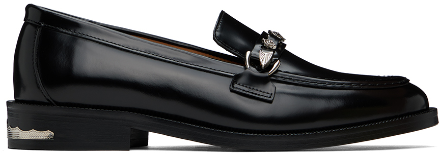 Shop Toga Virilis Black Polished Loafers