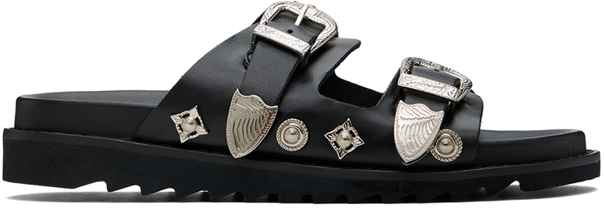 Black Buckle Sandals