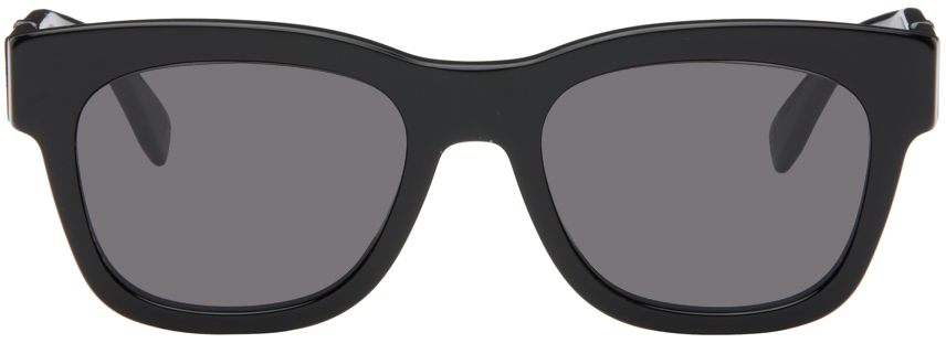 Shop Fendi ブラック Diagonal サングラス In Shiny Black /smoke