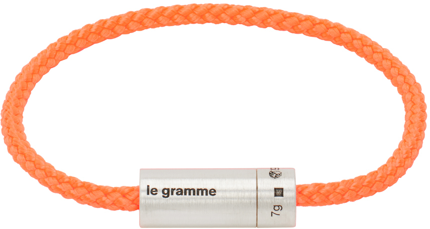 Shop Le Gramme Orange Nato Cable 'le 7g' Bracelet