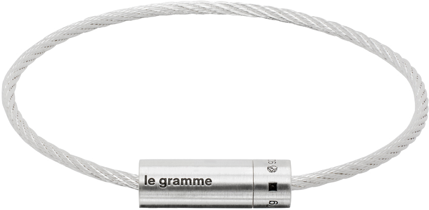 Shop Le Gramme Silver Cable 'le 7g' Bracelet