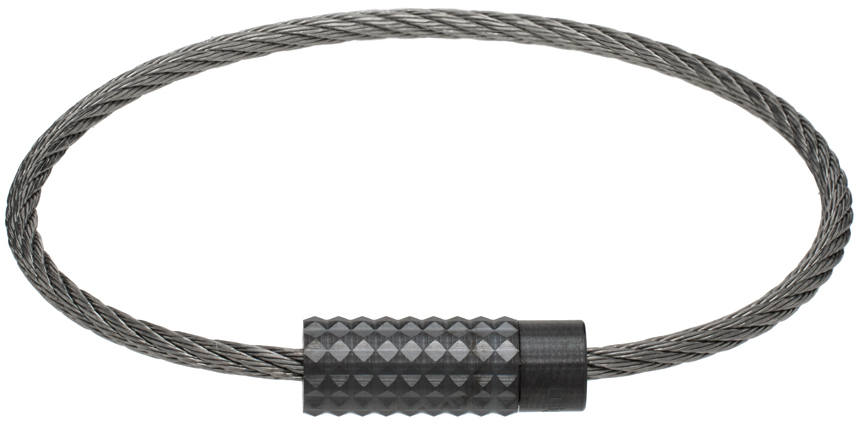 Gunmetal Pyramid Guilloché Cable 'Le 7g' Bracelet