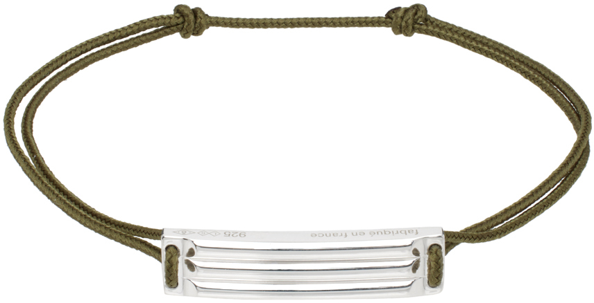 Khaki Godron Cord 'Le 5g' Bracelet