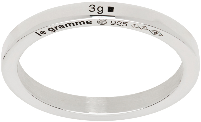 Silver Ribbon 'La 3g' Ring