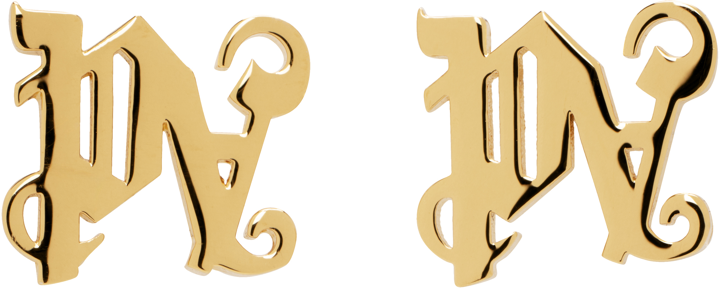 Gold 'PA' Monogram Earrings