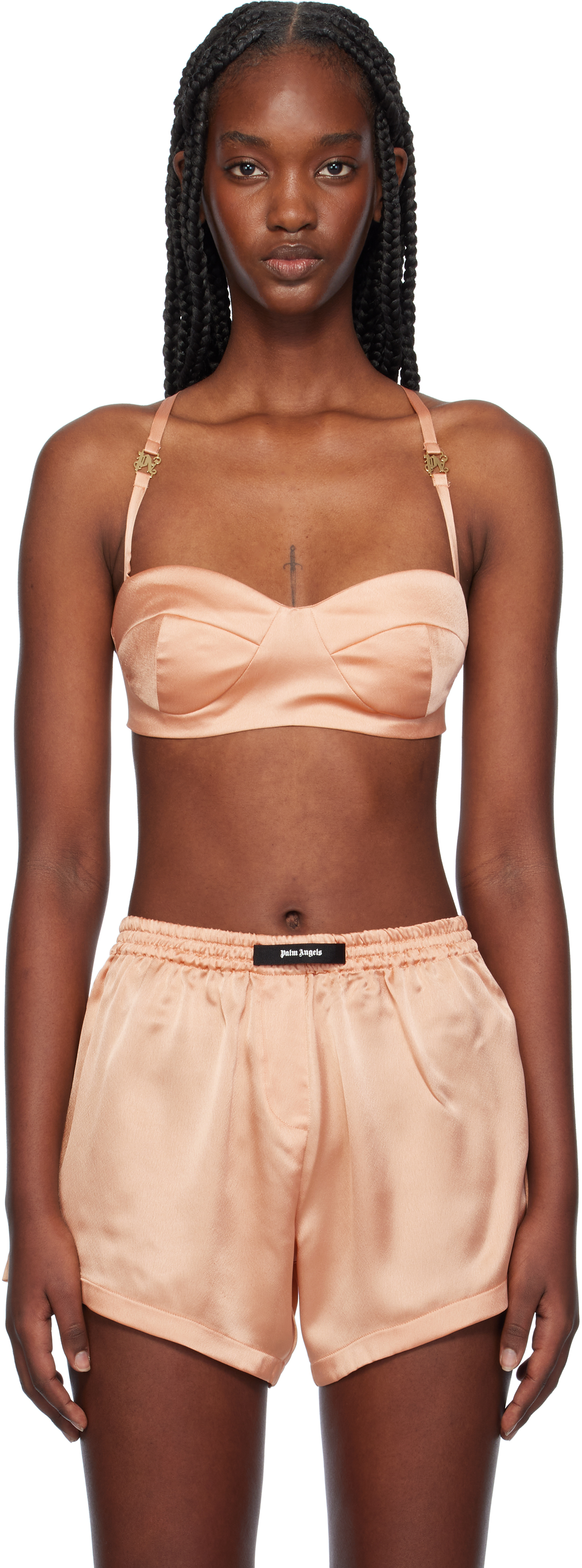 【関税込み】Palm Angels ピンク モノグラム バルコネットブラ Palm Angelsのピンク モノグラム バルコネットブラがセール中