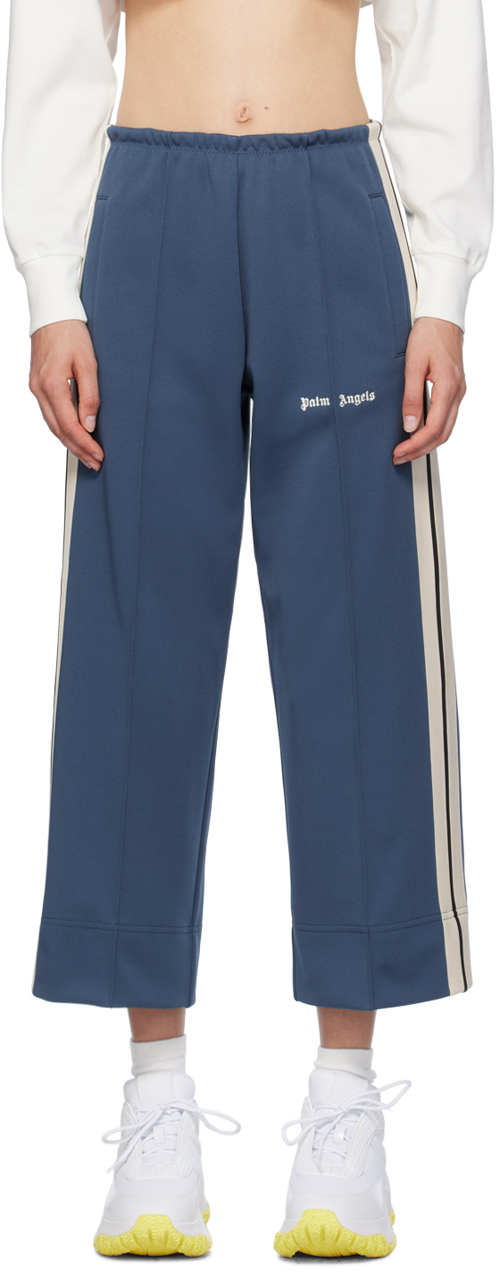 Blue Embroidered Track Pants