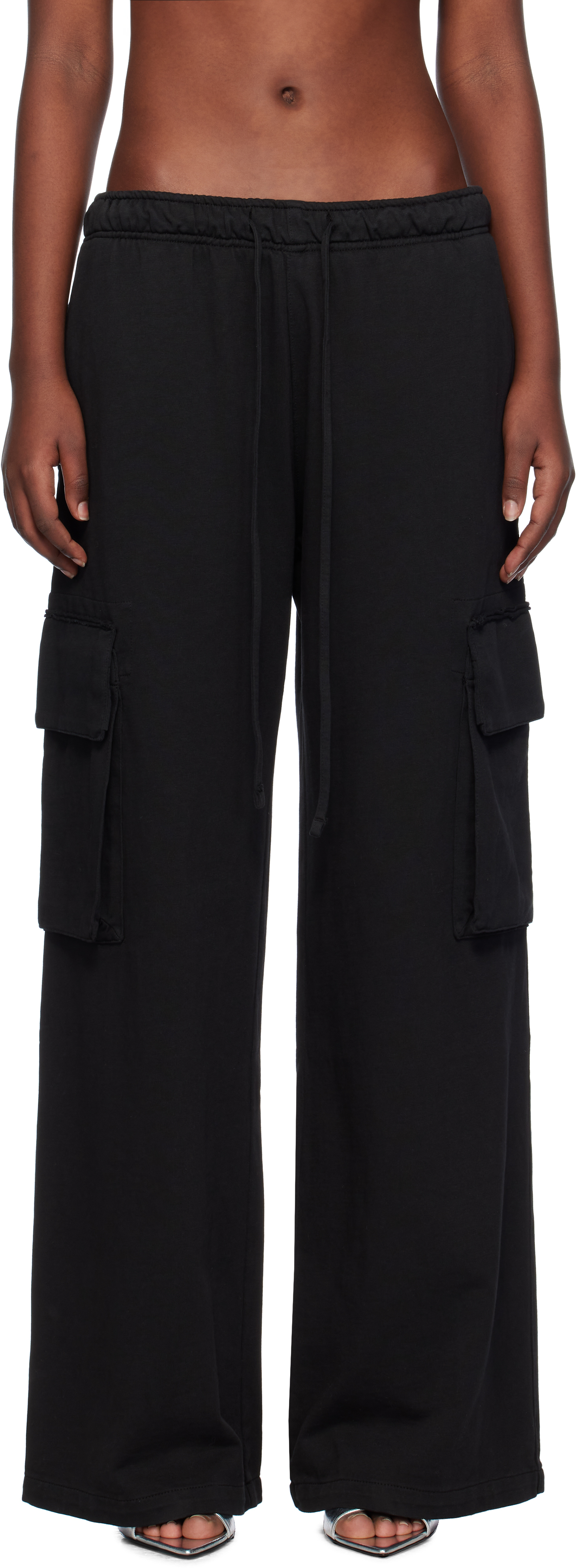 Black Drawstring Cargo Pants