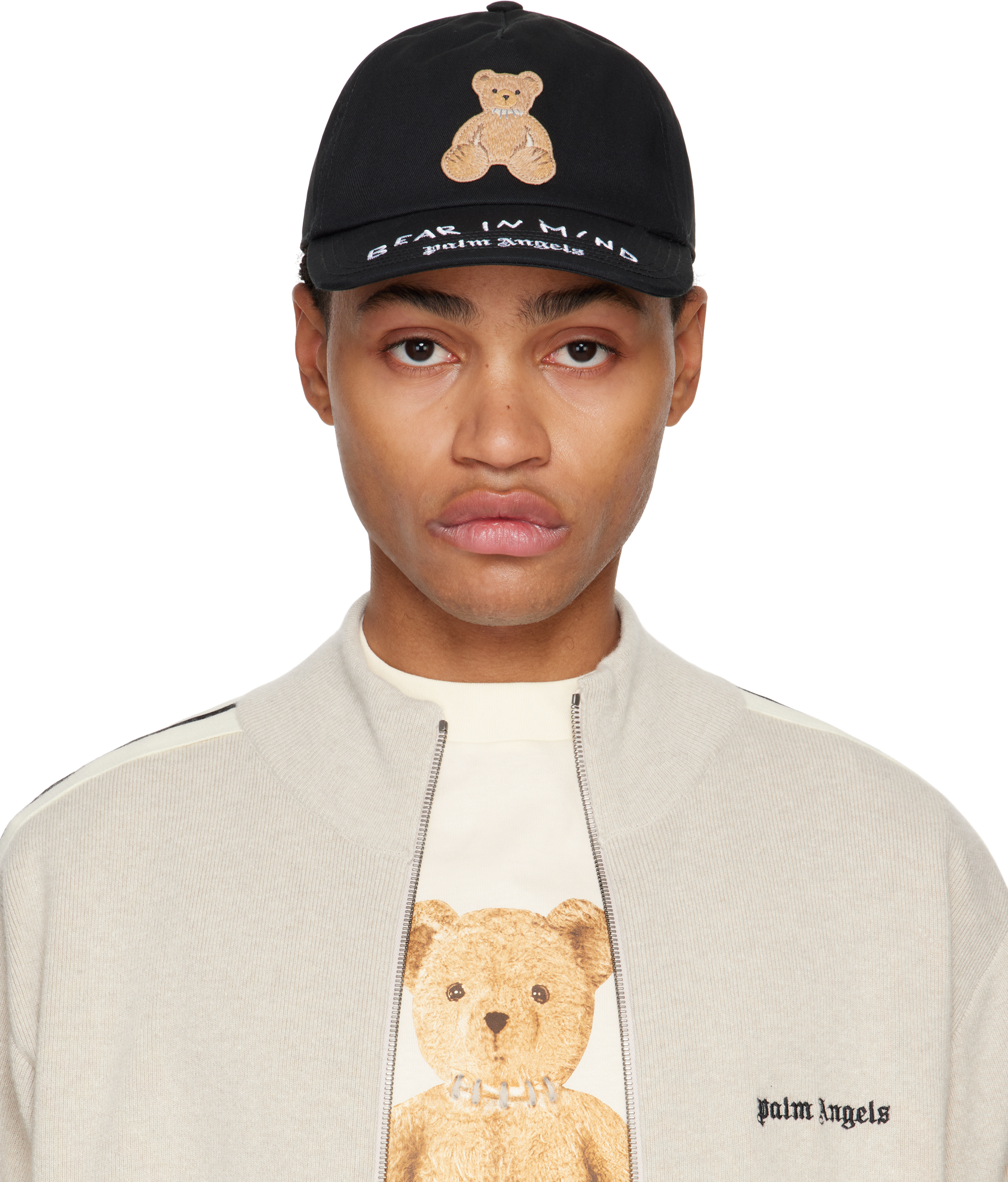 Black 'Bear in Mind' Baseball Cap