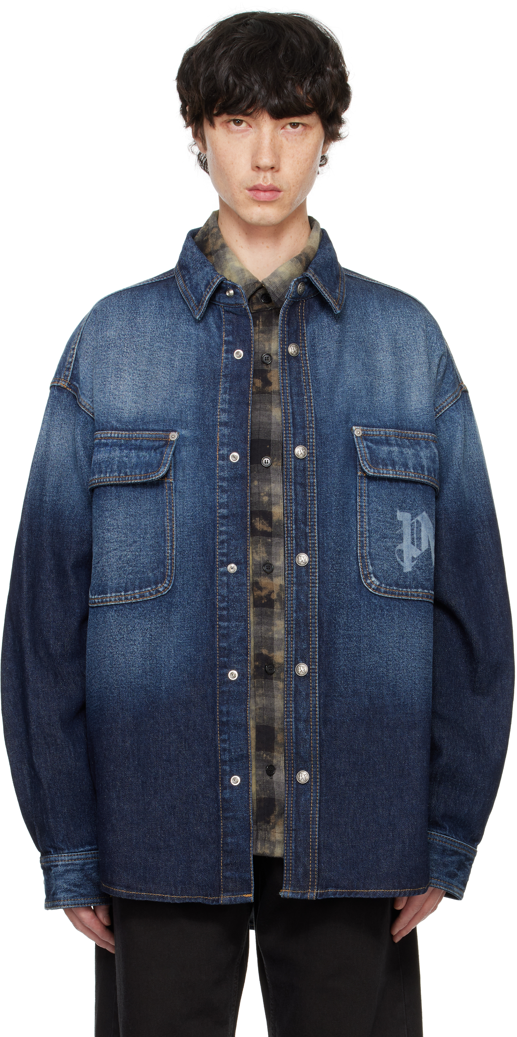 Blue Midnight Monogram Denim Overshirt