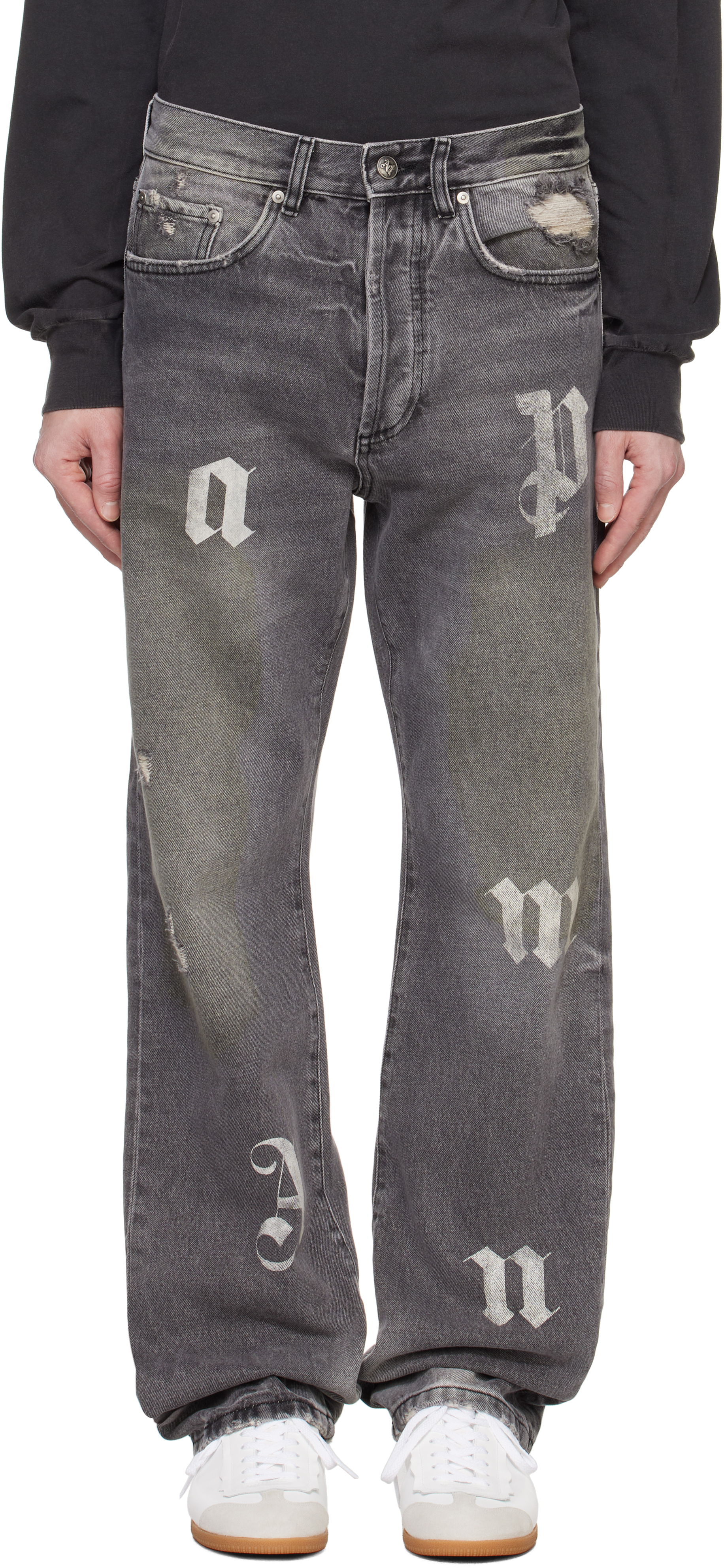 Black Logo Letters Jeans