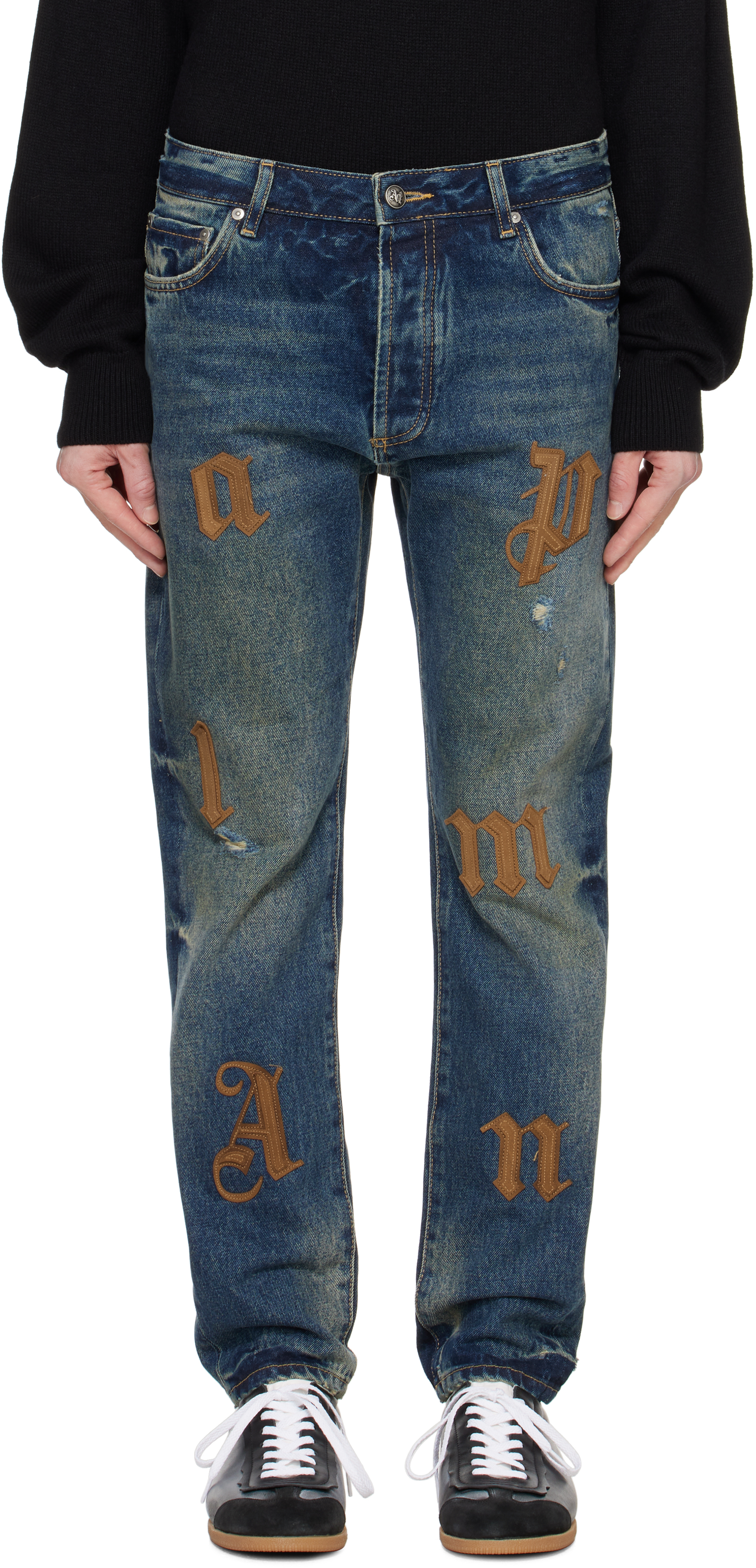 Blue Logo Patches Jeans