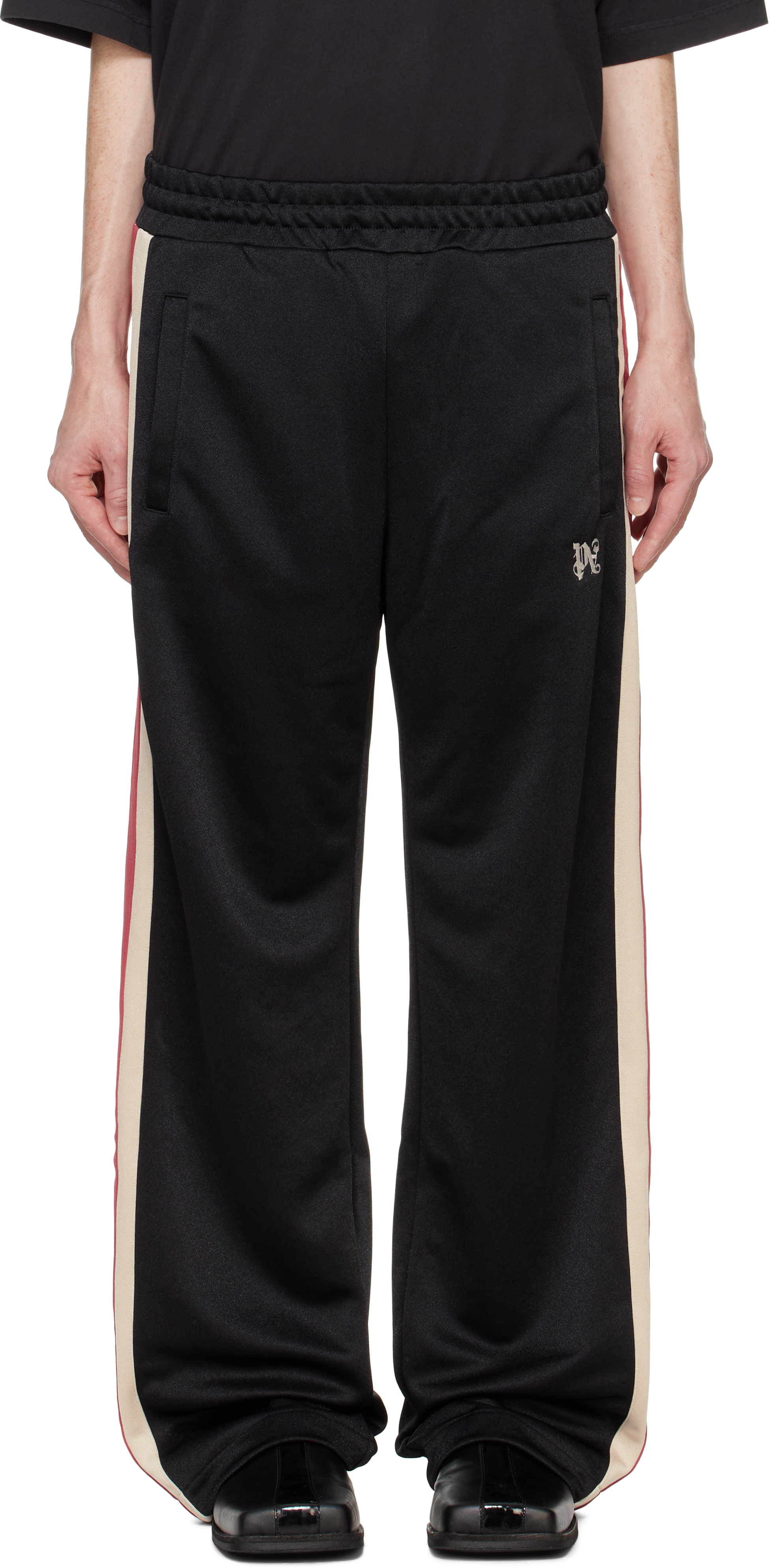 Black Monogram Track Pants