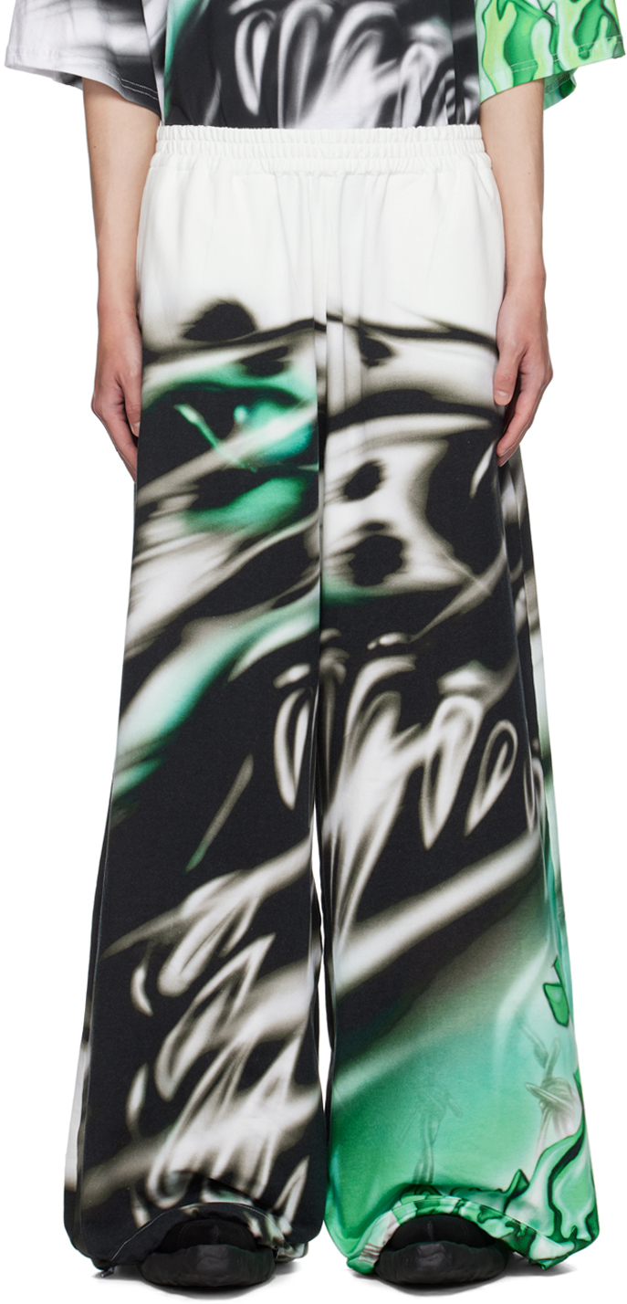 White Airbrushed Track Pants