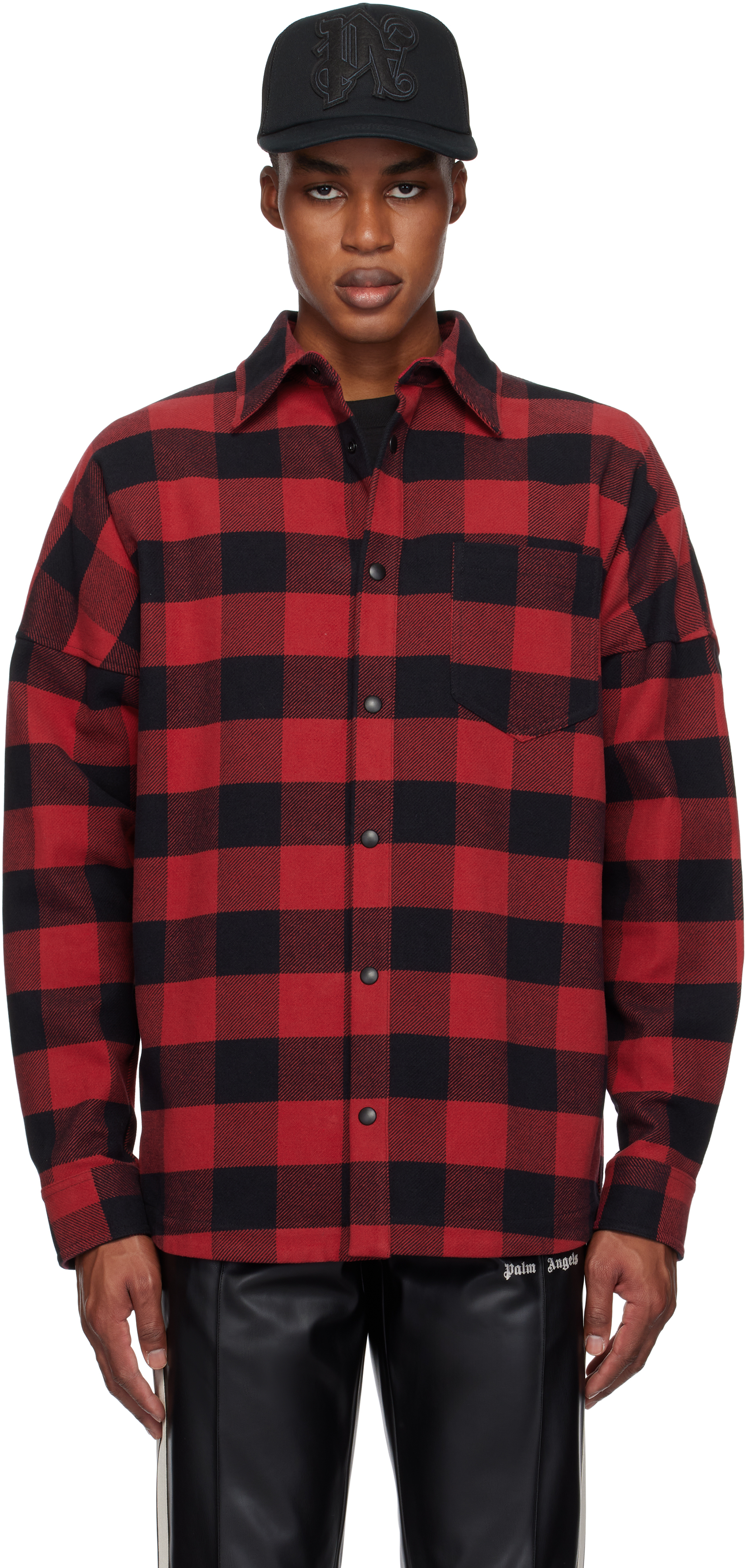 Red & Black Classic Logo Overshirt