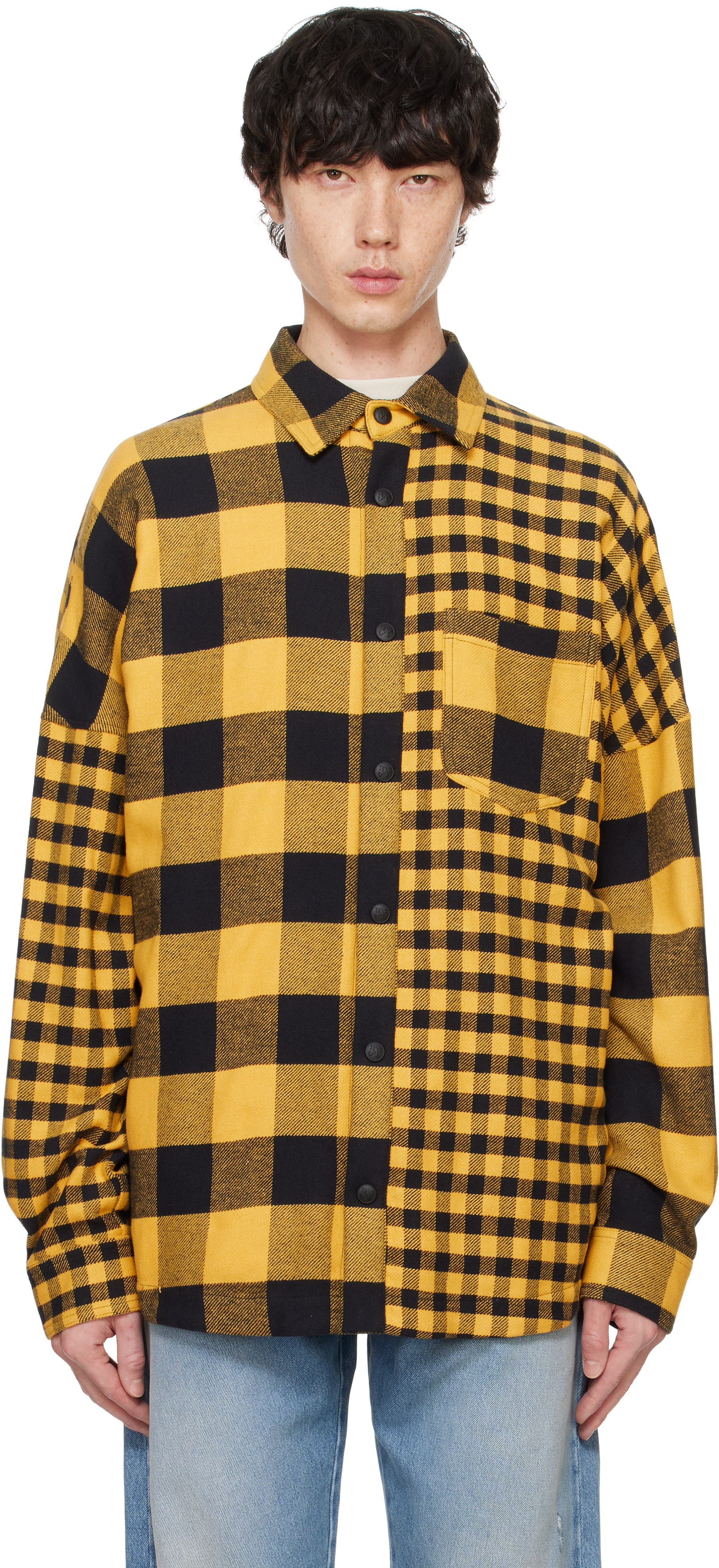 Yellow & Black Monogram Series Tartan Overshirt