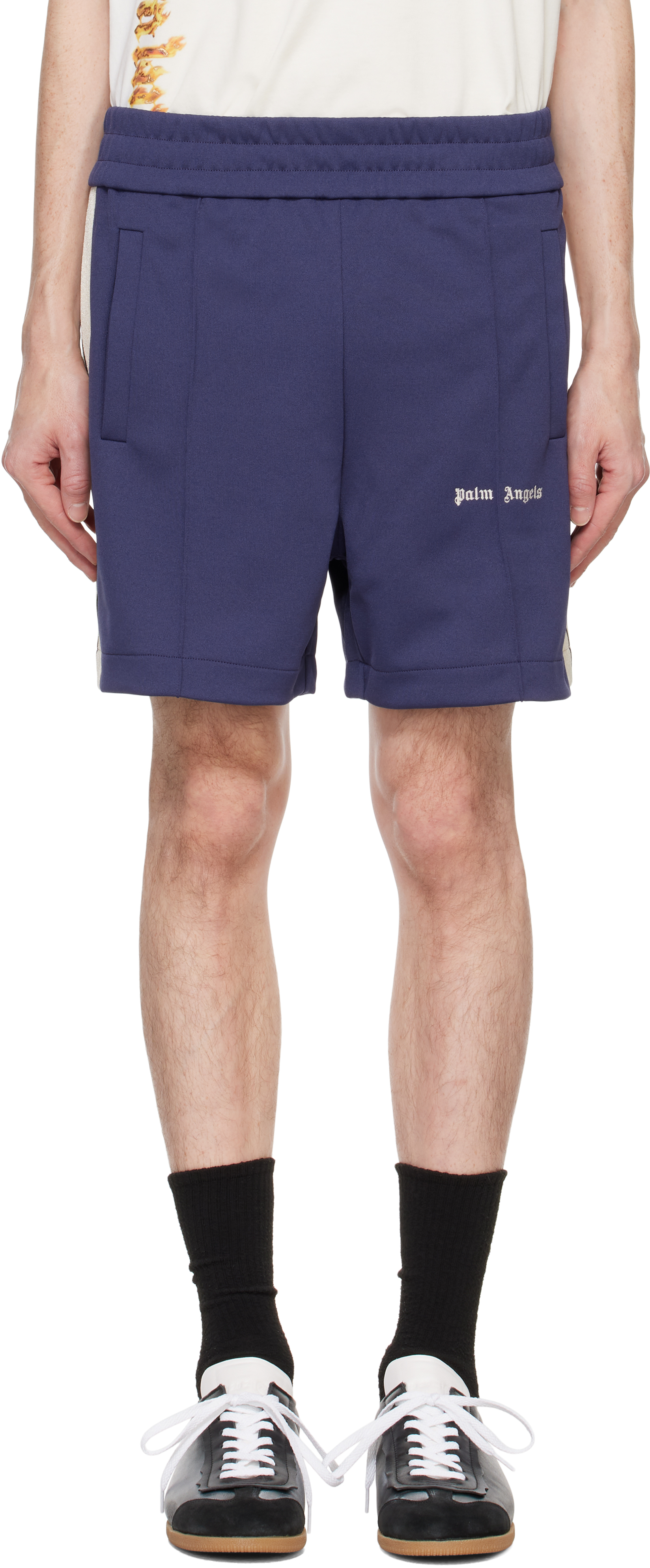 Navy Classic Logo Track Shorts