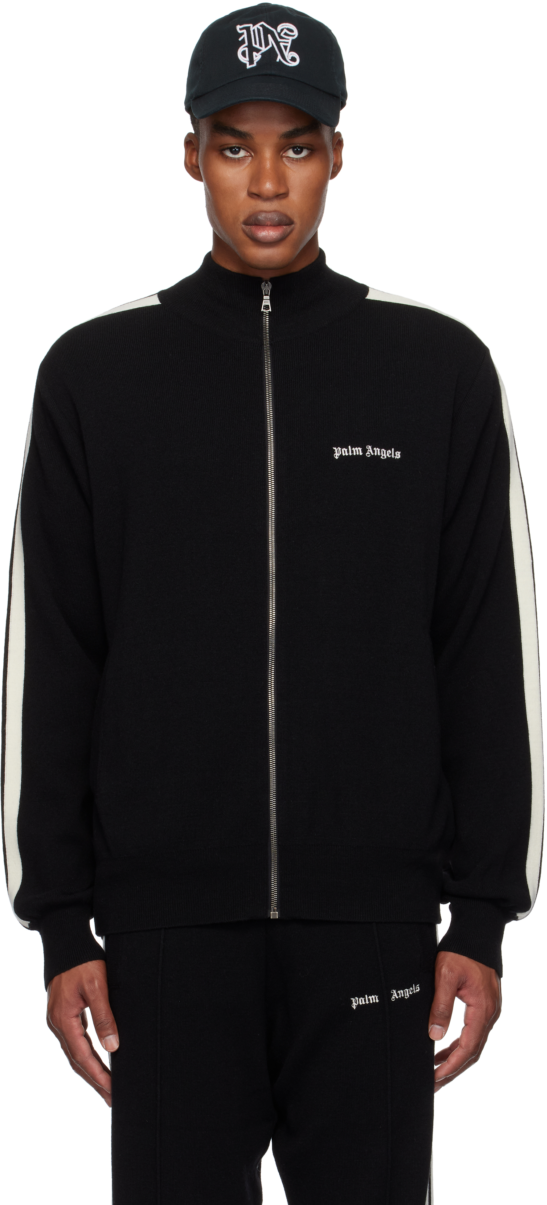 Black Wool & Cashmere Track Jacket