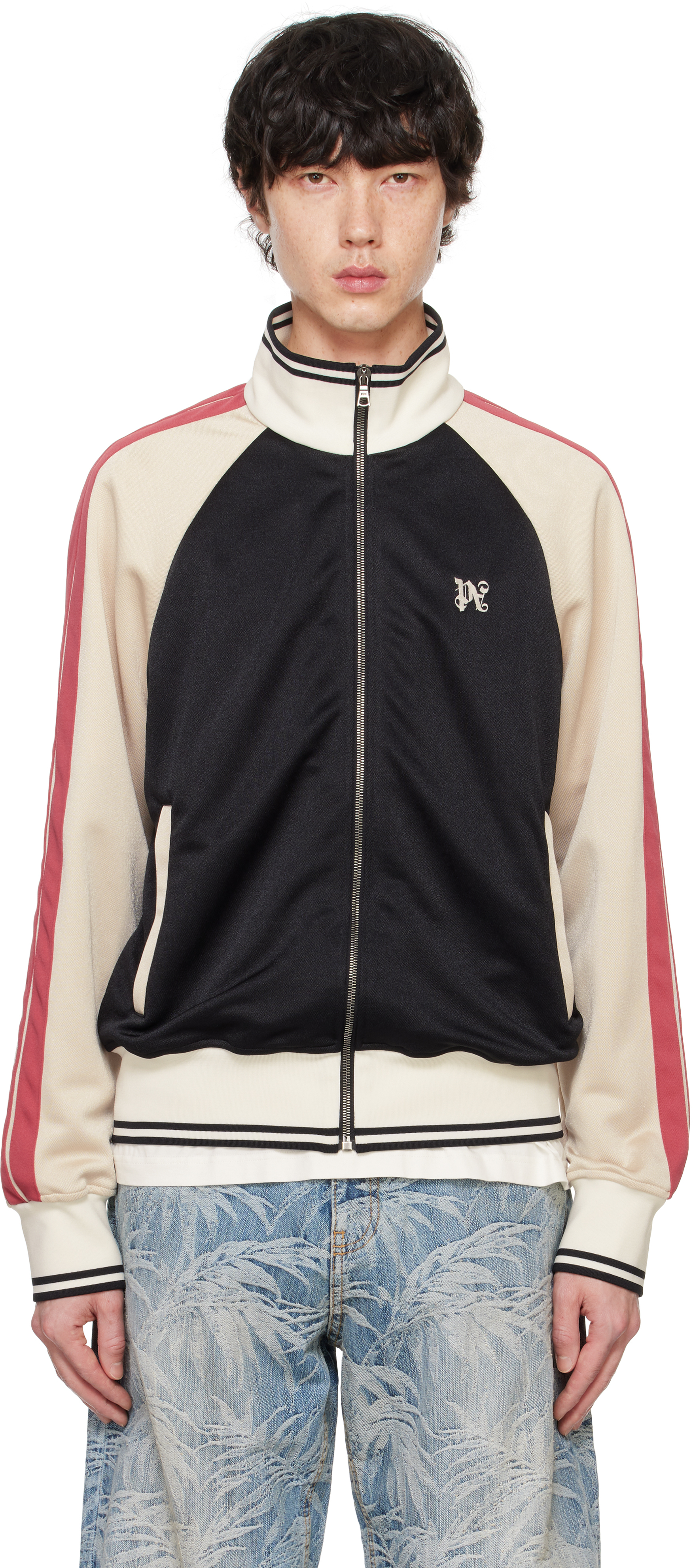 Black & Beige Monogram Track Jacket